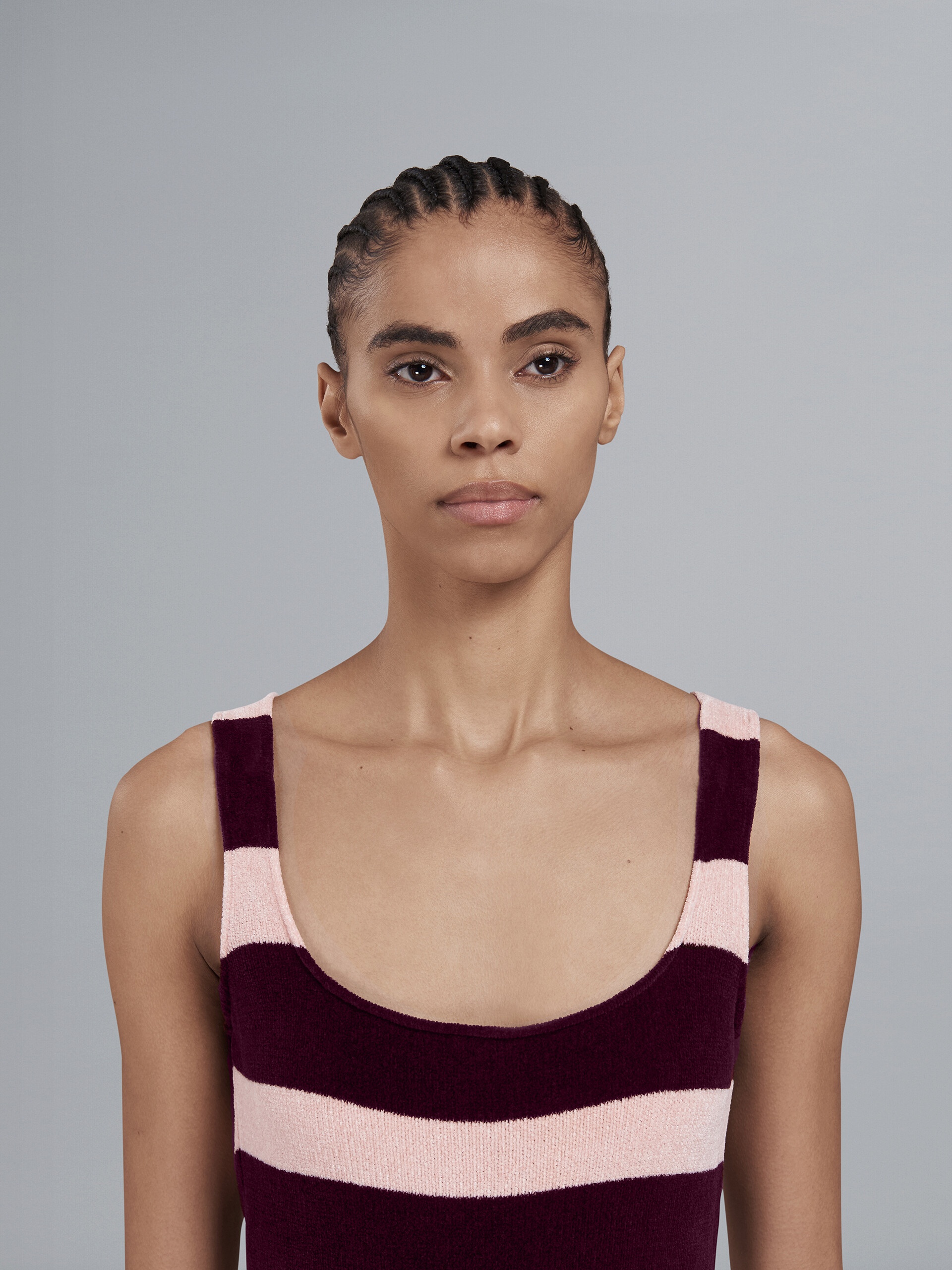 STRIPED CHENILLE KNIT DRESS - 4