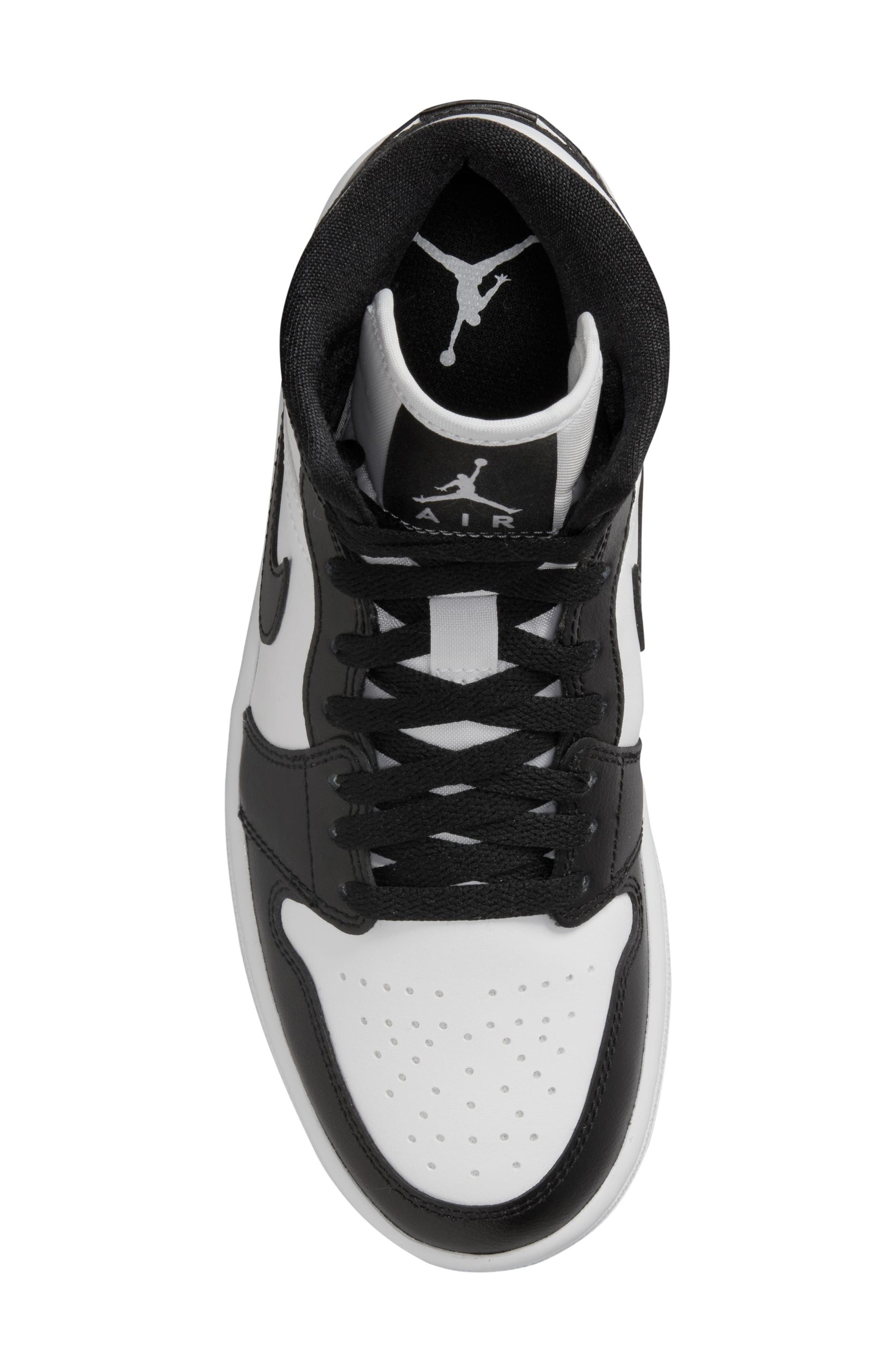 Air Jordan 1 Mid Basketball Sneaker in White/Black/White at Nordstrom - 2
