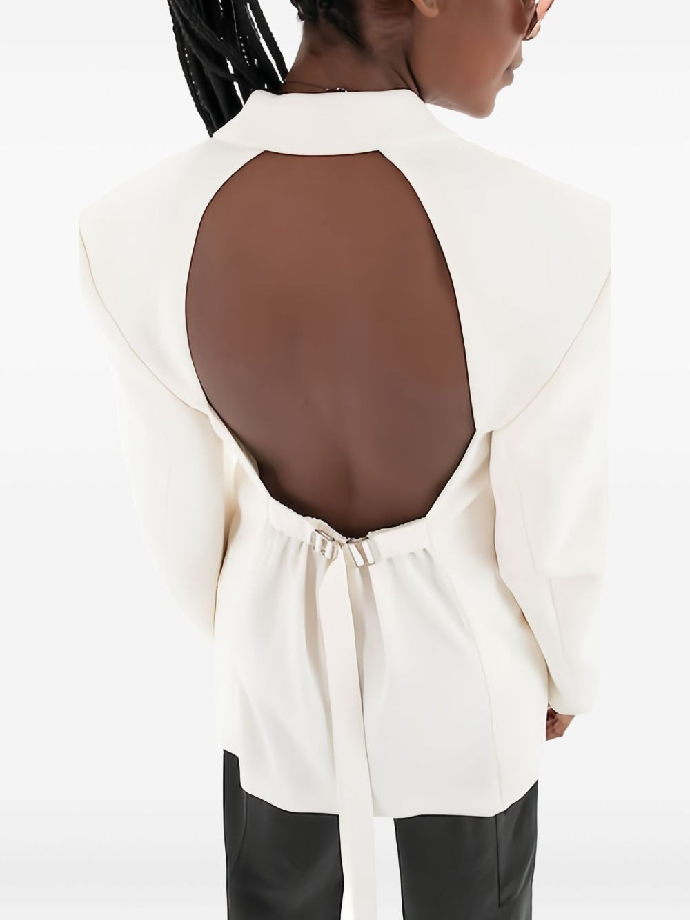 open-back single-breasted blazer - 4