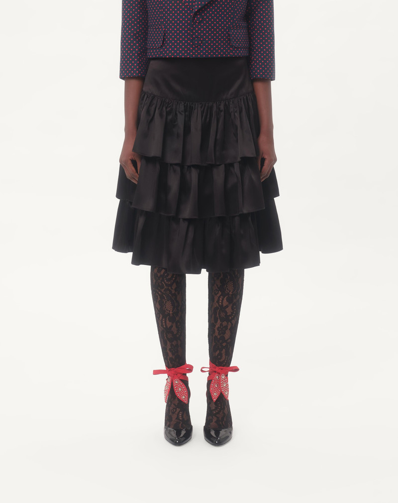 SATIN RUFFLE SKIRT— 4