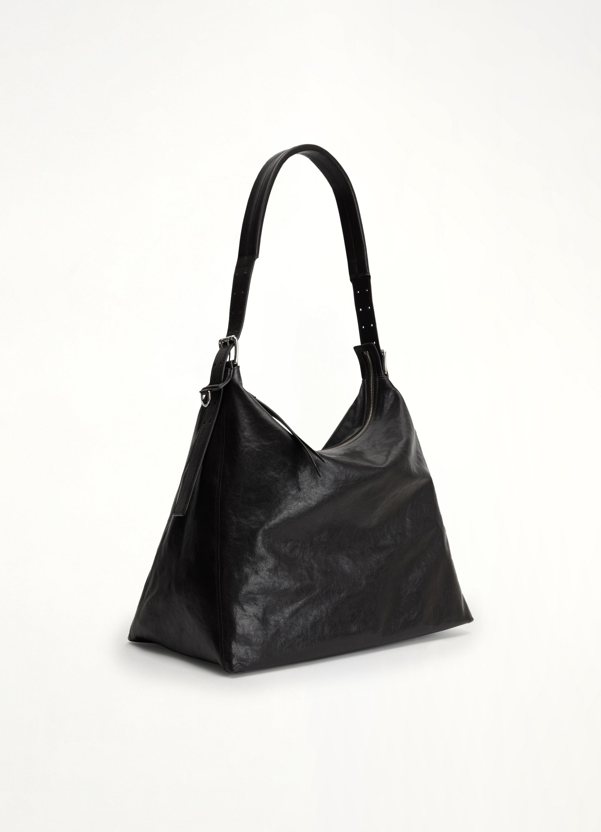 Belted Hobo Bag in Dark Chocolate - 2