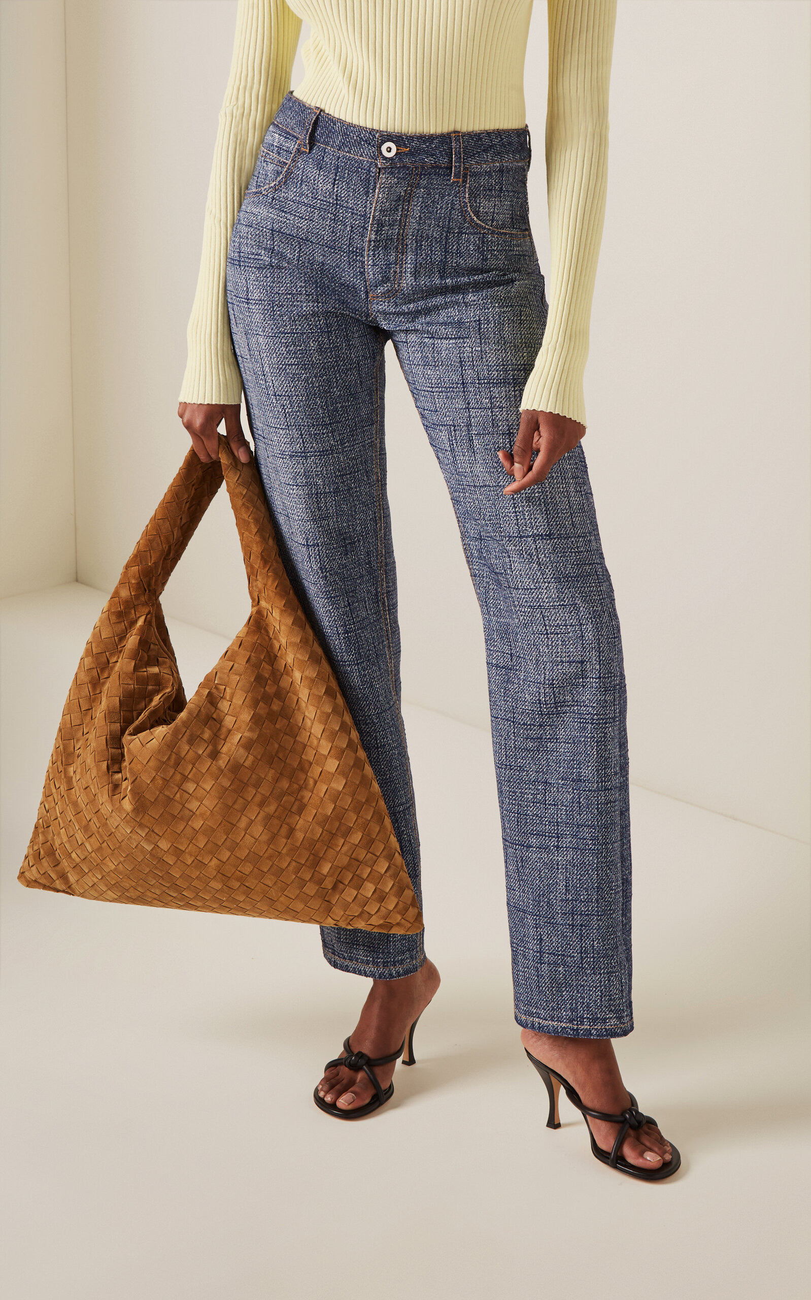 Denim-Print Straight-Leg Trousers blue - 3