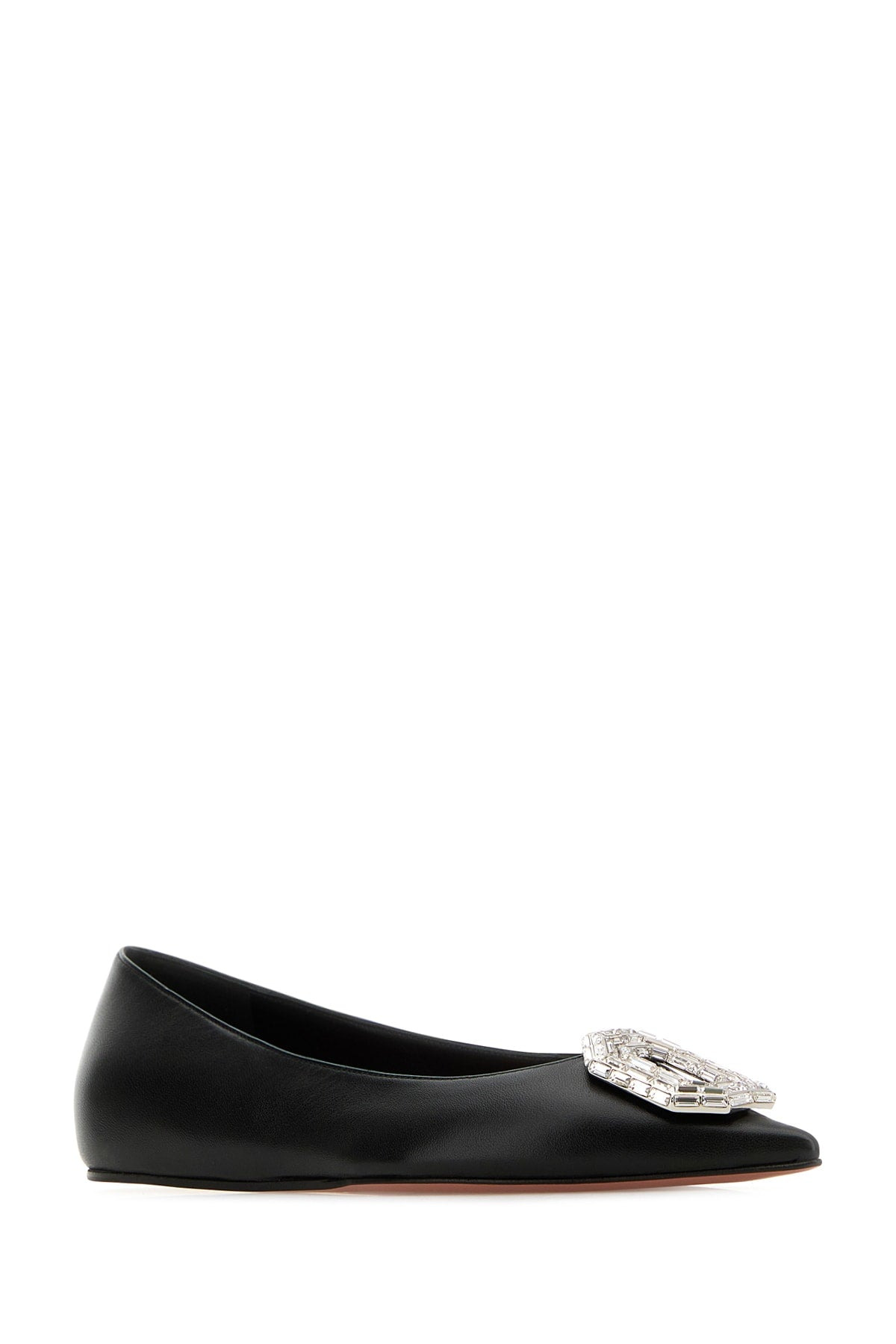 Amina Muaddi Women Camelia Flat Nappa Black  White Buc - 2