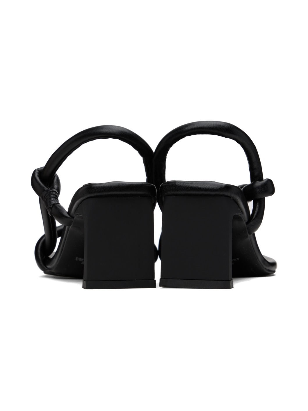 Black Mismatched Heeled Sandals - 2
