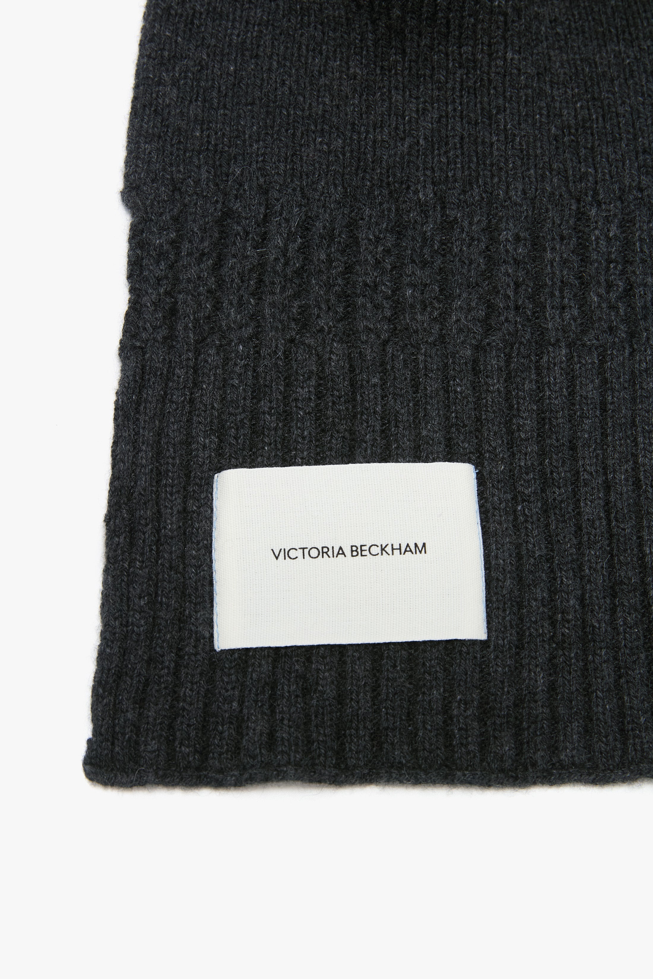 Logo Patch Scarf In Charcoal-Light Blue - 2