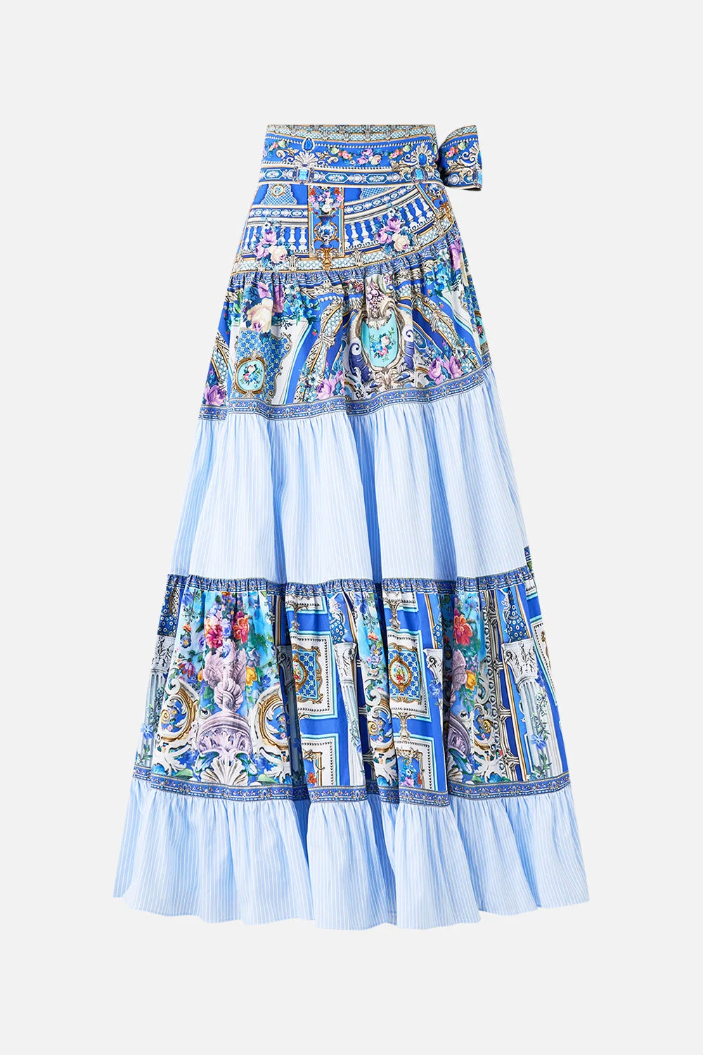 WRAP SKIRT WITH GATHERED PANELS - 1