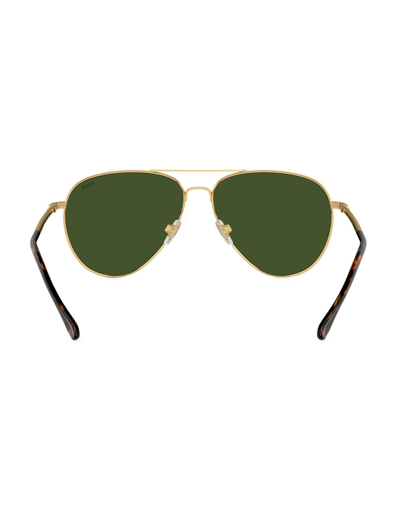 Men's 62MM Aviator Sunglasses - Gold 5