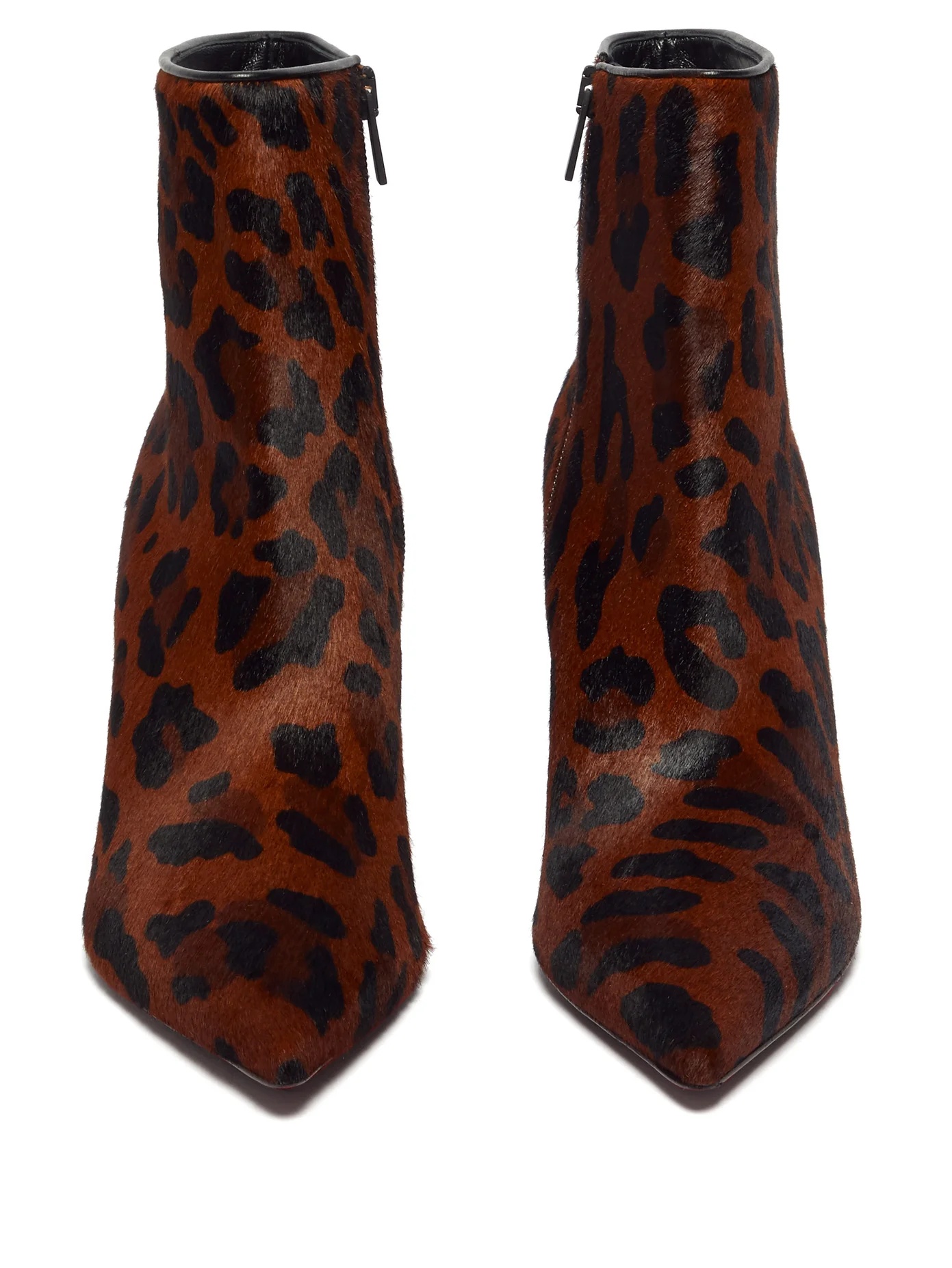 So Kate 85 leopard-print calf-hair leather boots - 5