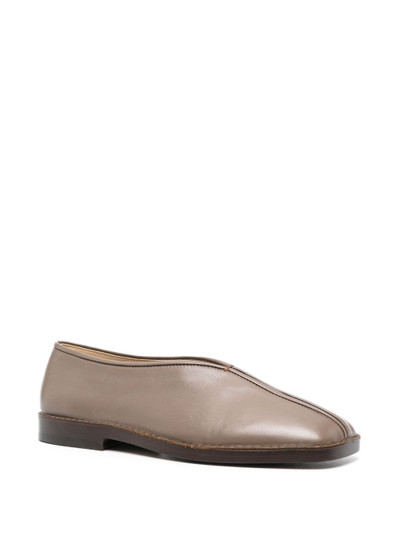 Lemaire piped-detail square-toe loafers outlook