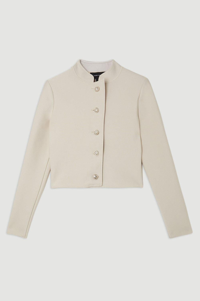 Figure Form Bandage Cropped Button Up Knit Jacket 4