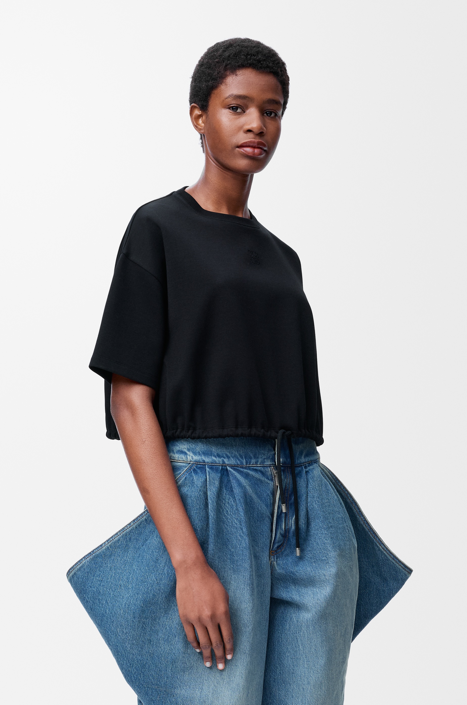 Cropped T-shirt in cotton - 3