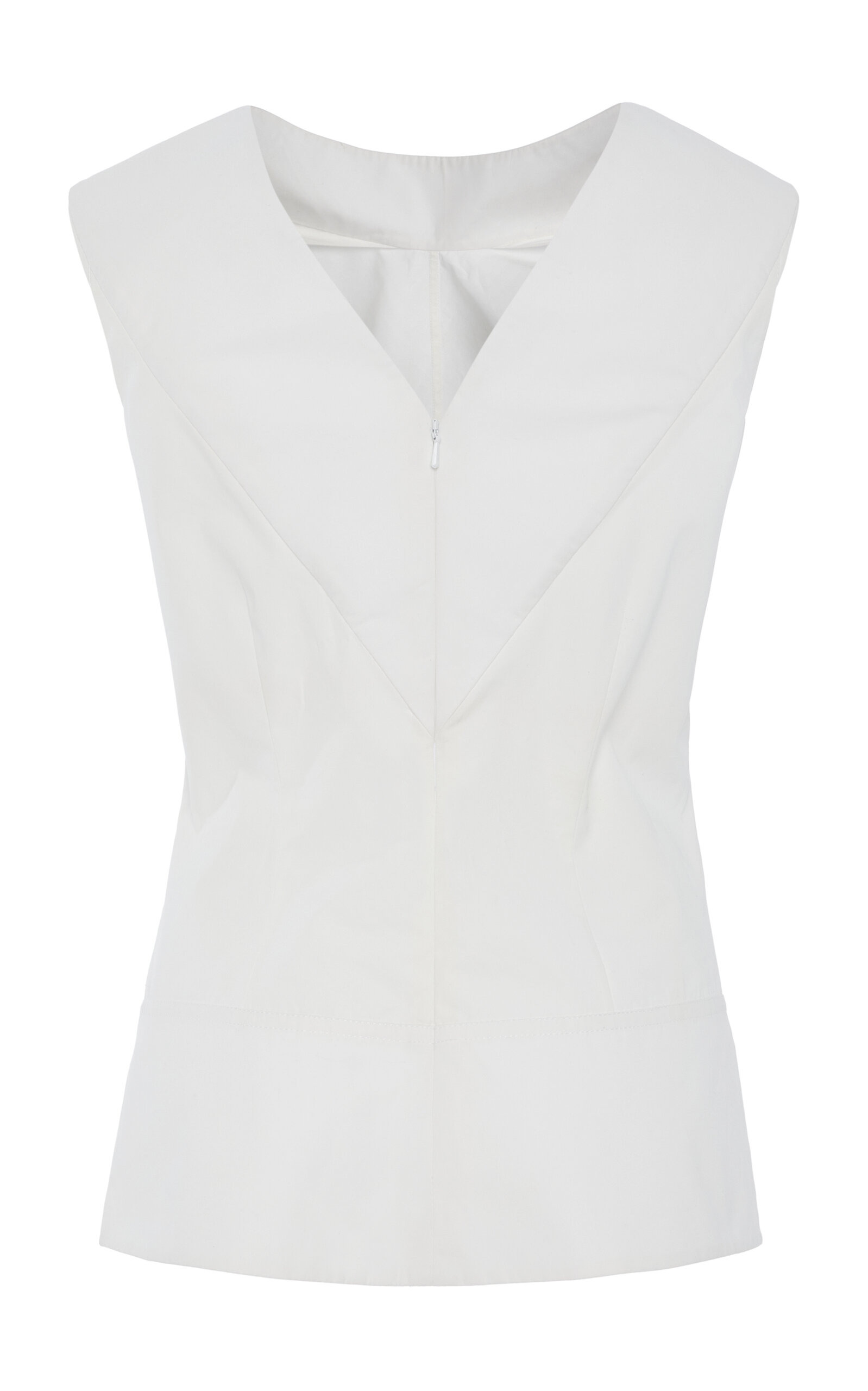 The Bowie Draped Cotton Poplin Top white - 5