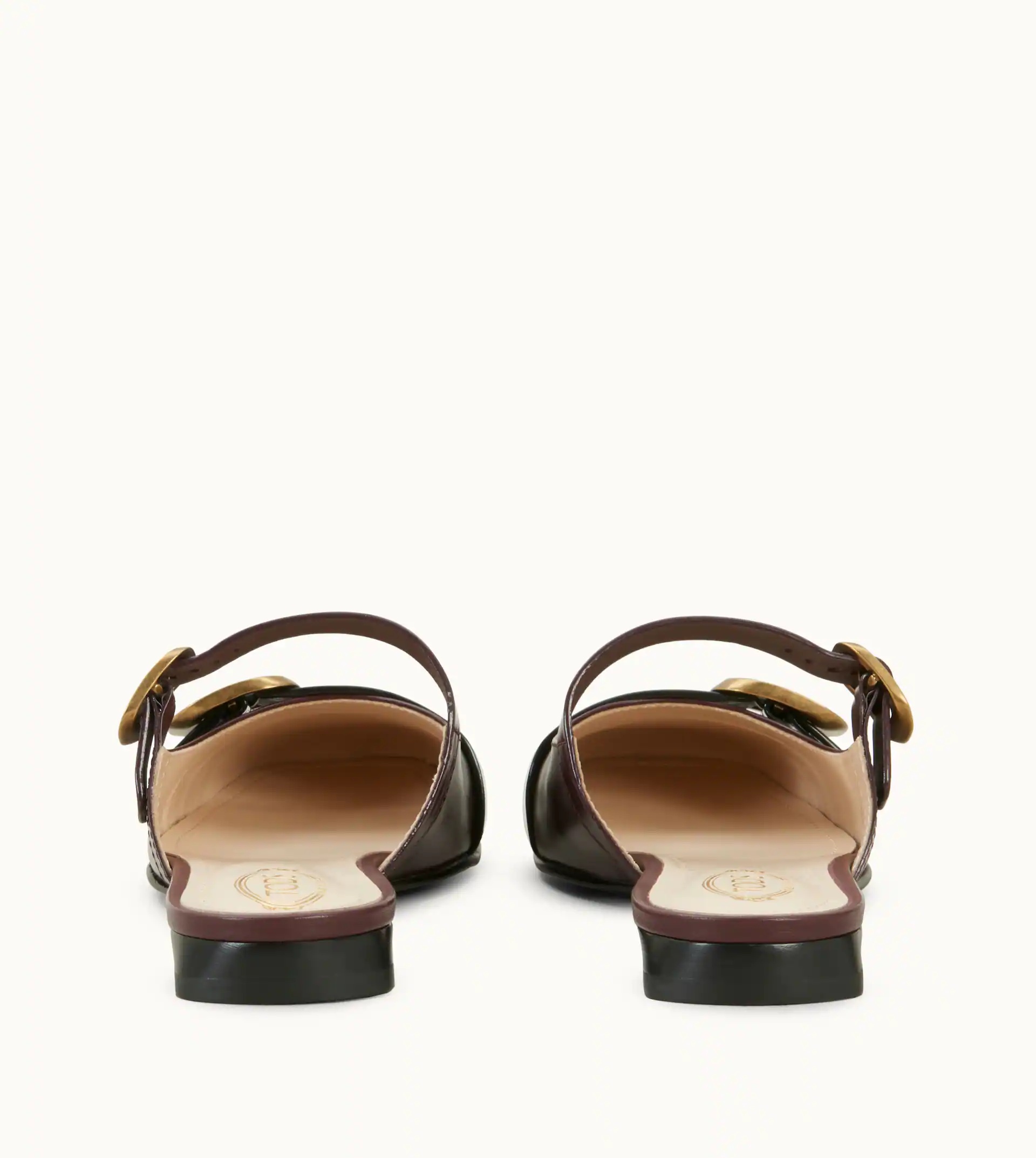SANDALS IN LEATHER - BLACK, BURGUNDY - 4