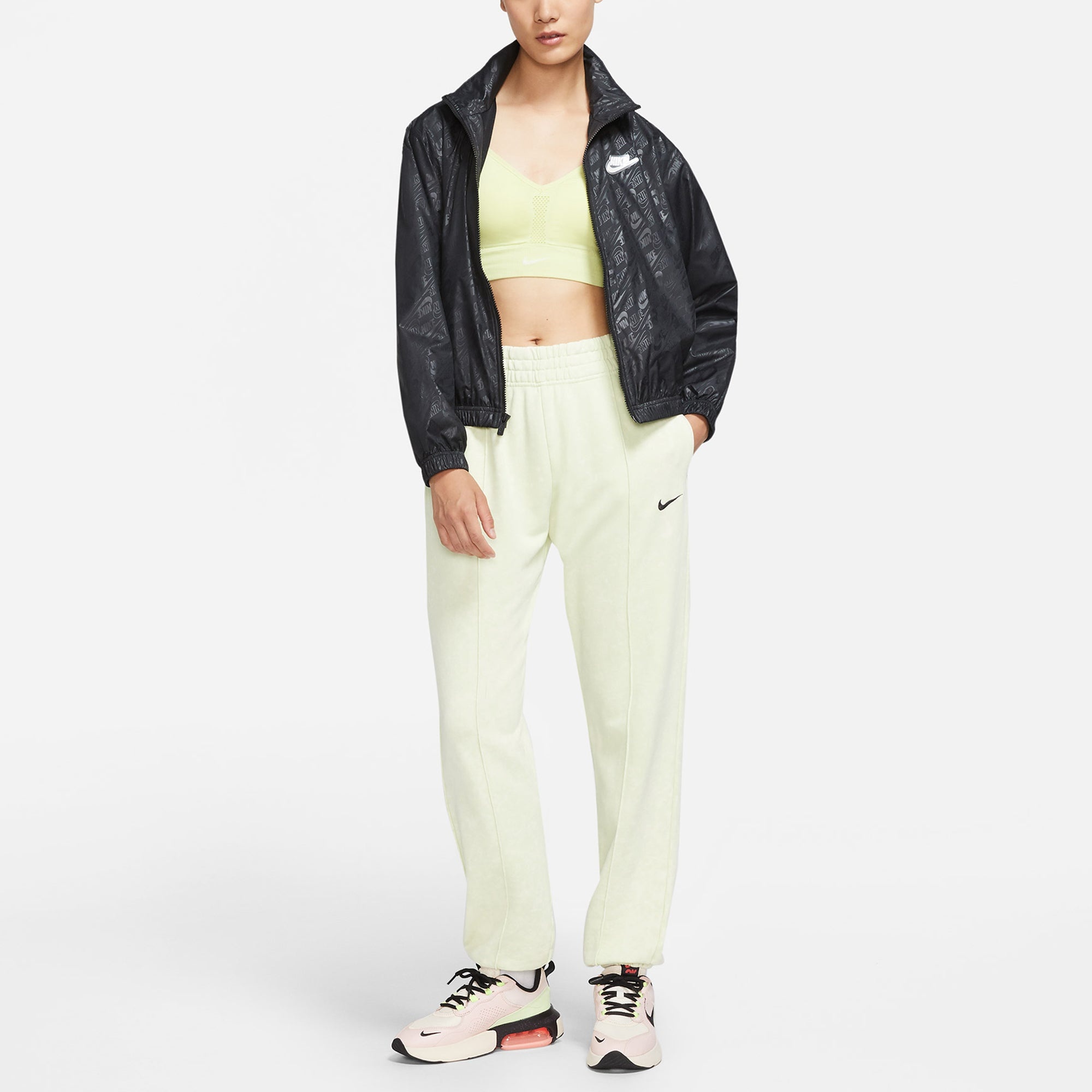 (WMNS) Nike Sportswear Full Print Logo Loose Sports Woven Jacket Black DD5787-010 - 3