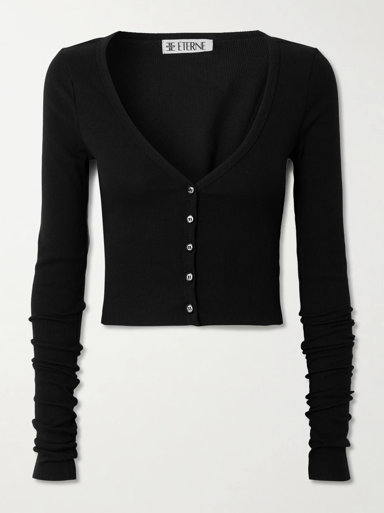 Ribbed Stretch Cotton And Modal-blend Cardigan - 1