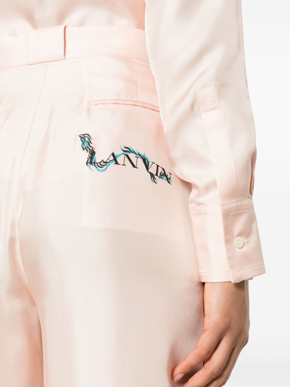 silk wide-leg trousers - 5