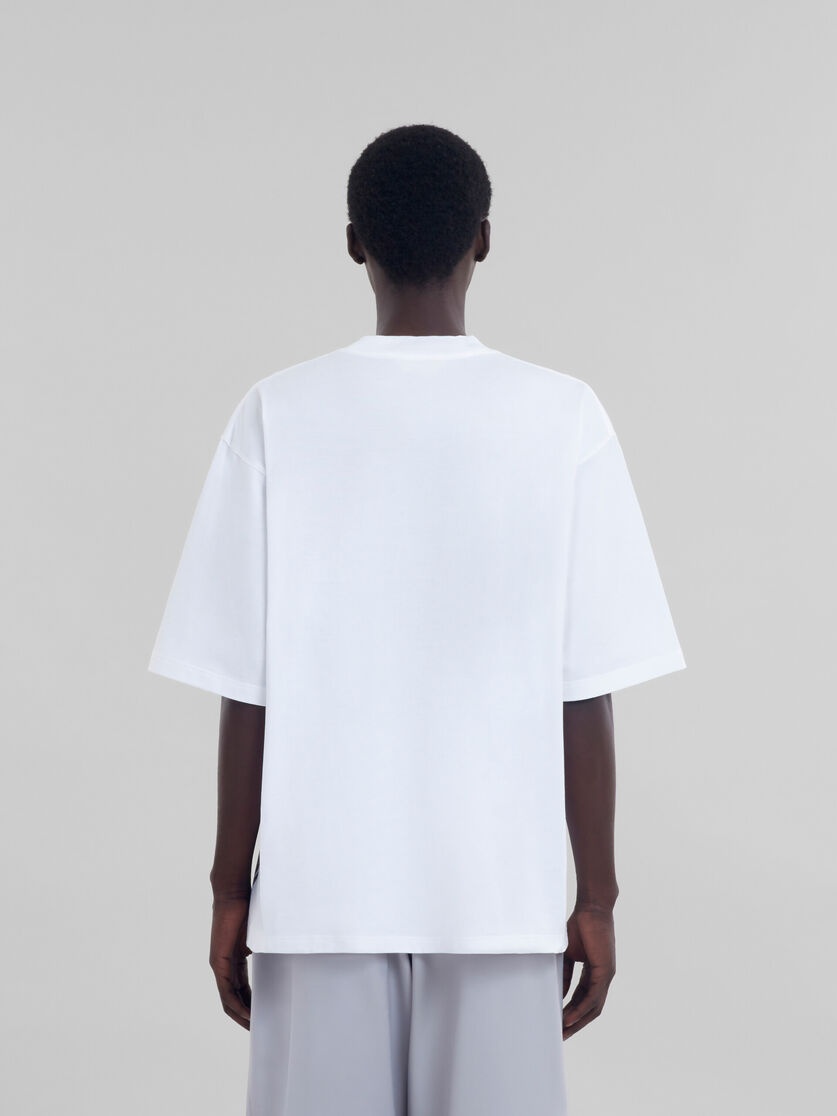 WHITE ORGANIC COTTON T-SHIRT WITH MARNI 30TH ANNIVERSARY PRINT - 3