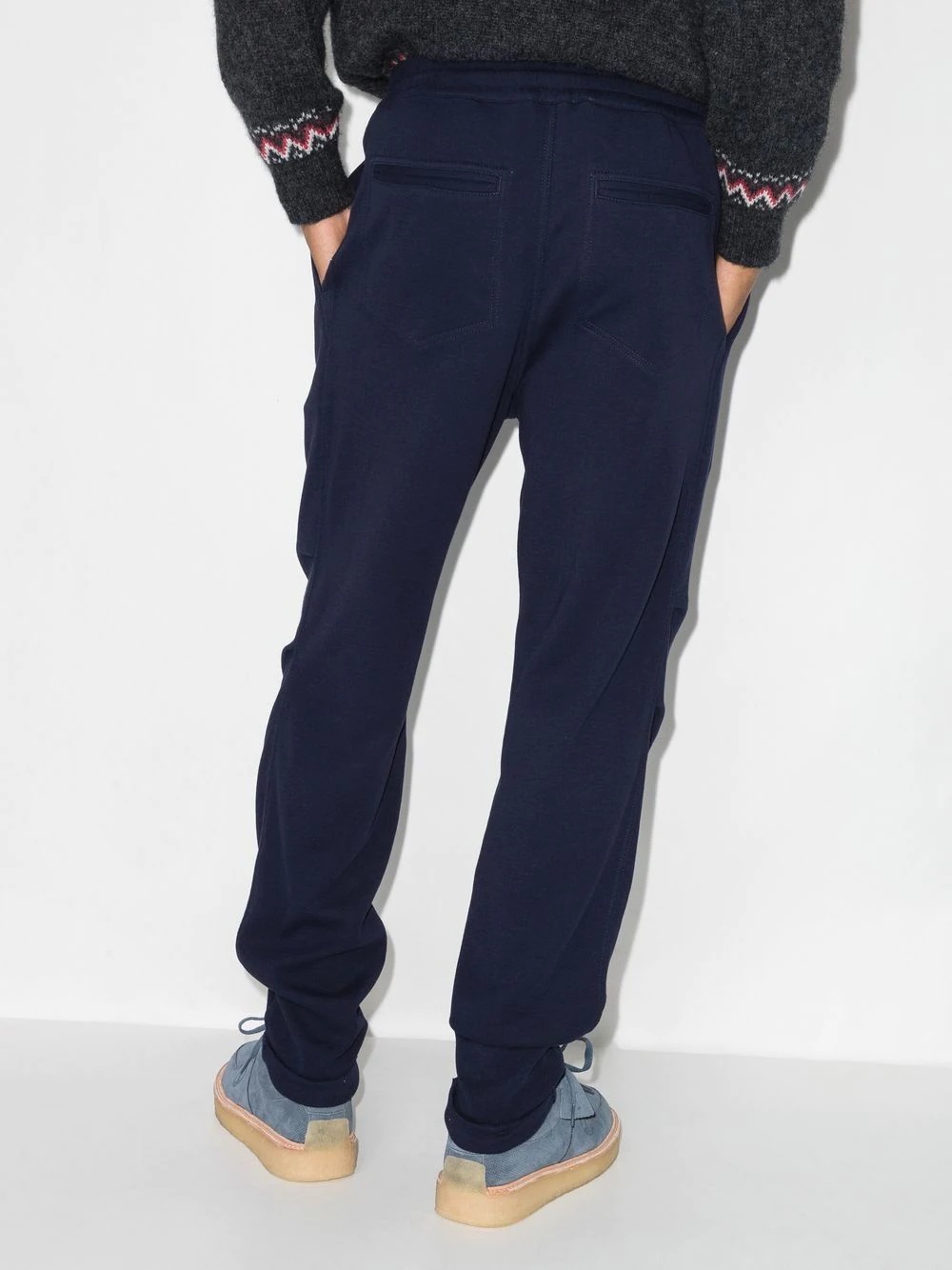 cotton-blend drawstring track pants - 3