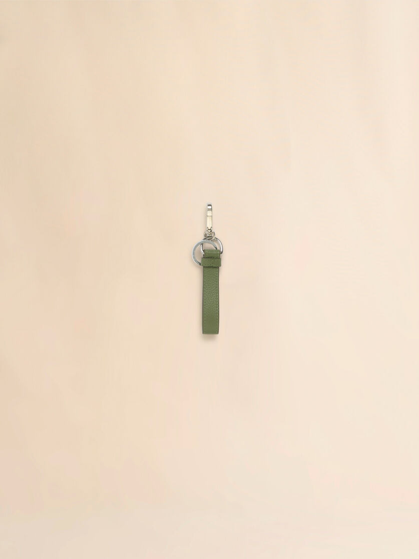 GREEN LEATHER KEYRING WITH MARNI MENDING EMBROIDERY - 2