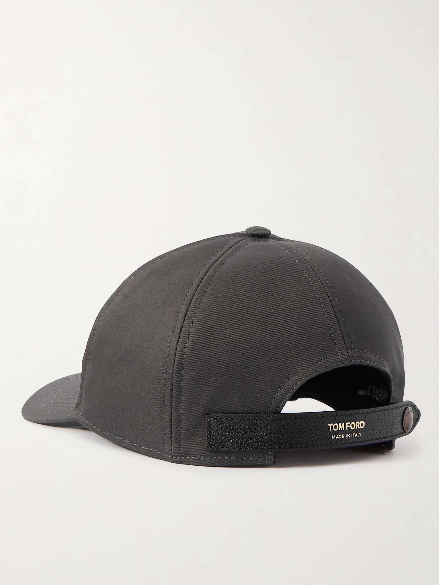 Leather-Trimmed Logo-Embroidered Cotton-Canvas Baseball Cap - 3