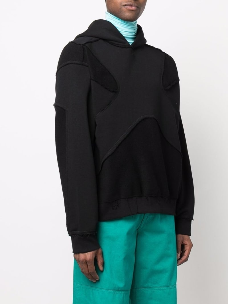 piped melange hoodie - 4