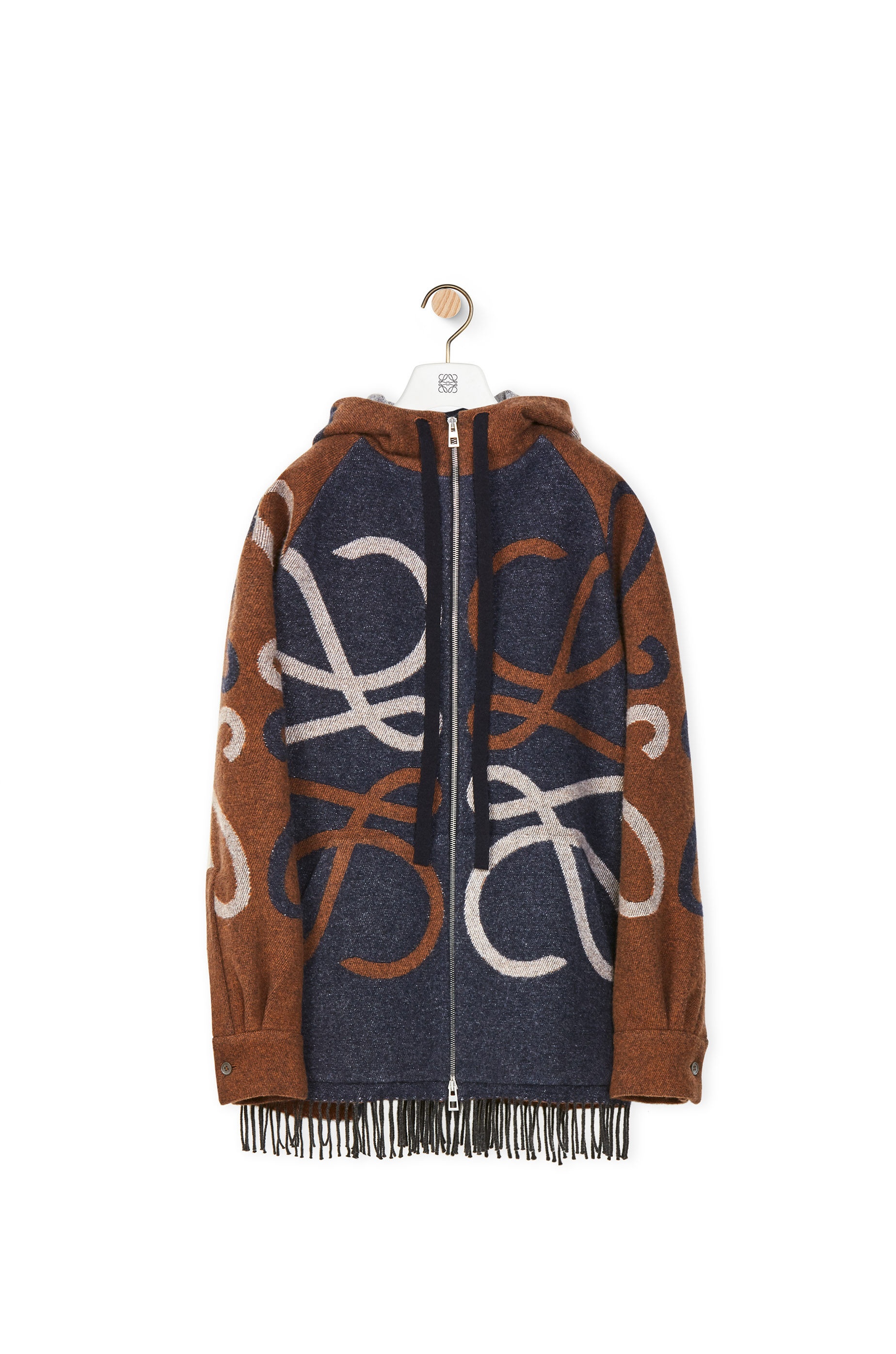 Blanket hooded parka in wool and cashmere - 1