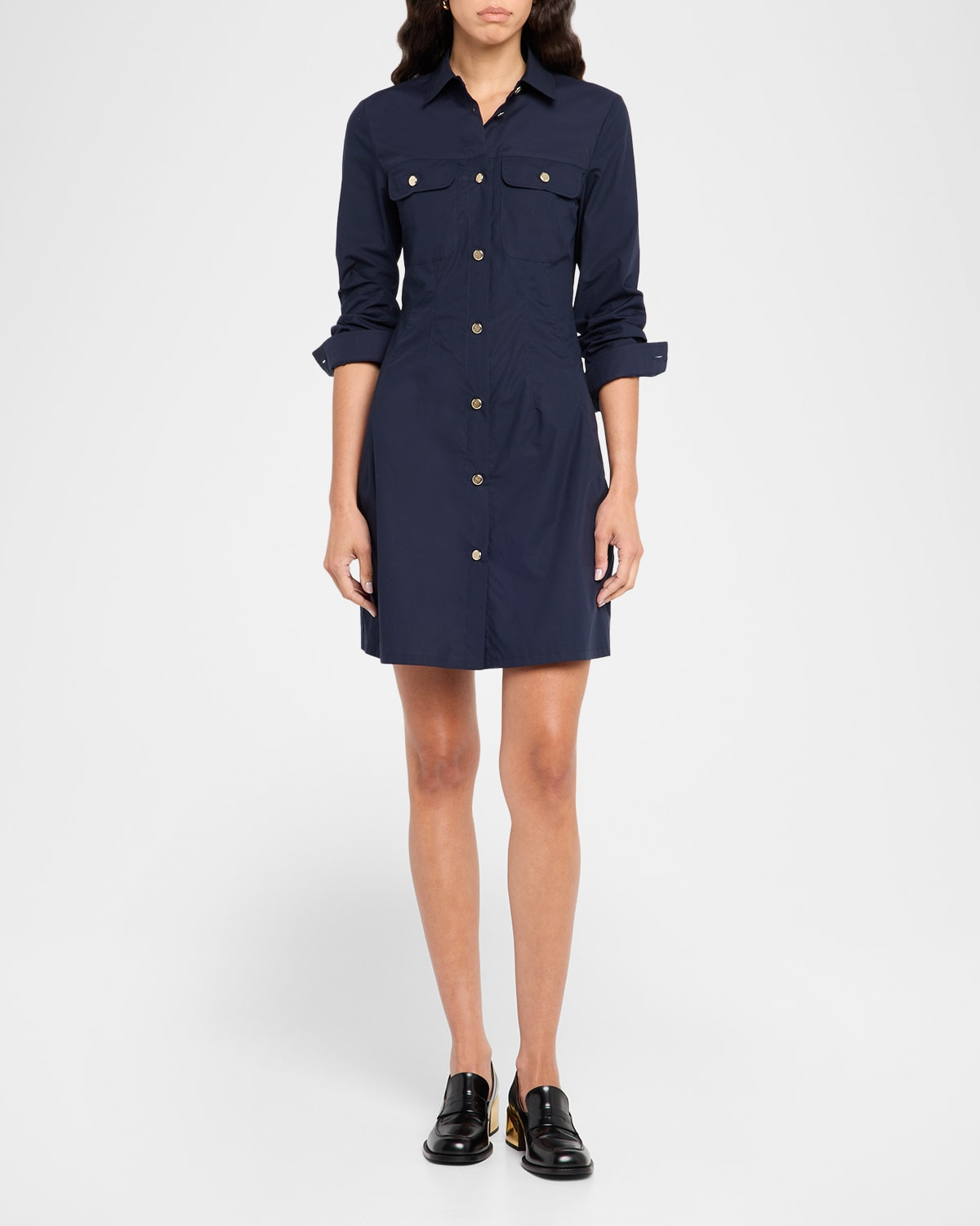 Cotton Poplin Mini Shirtdress - 4