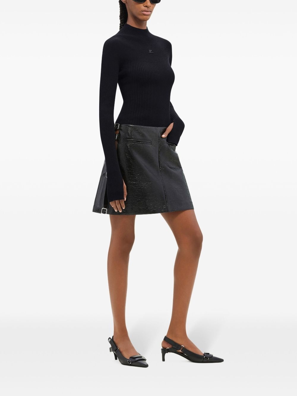 logo-embroidered ribbed jumper - 3