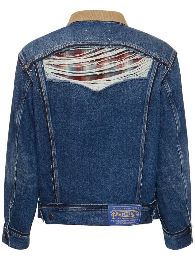 Lasered cotton denim jacket - 5