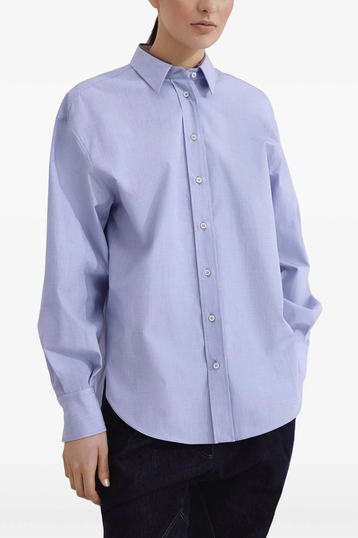 'Shiny Collar Detail' shirt - 2