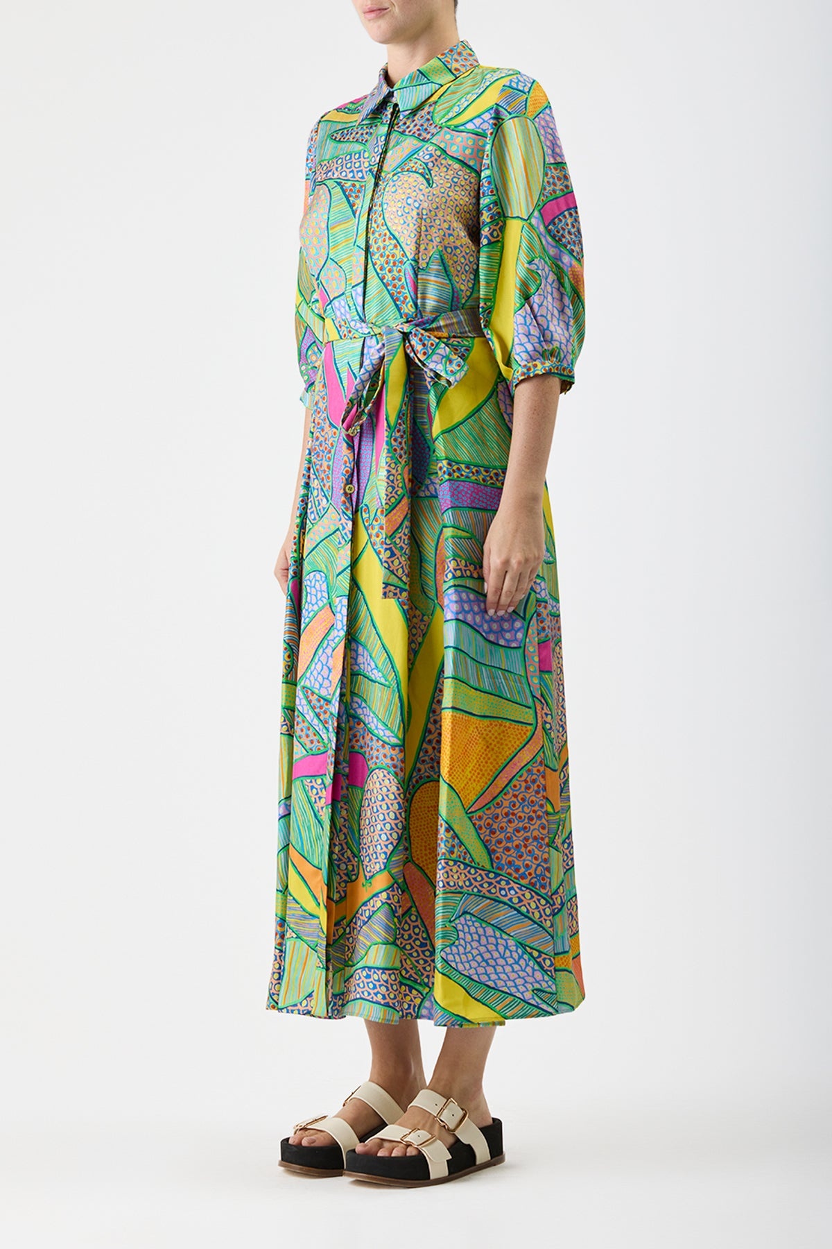 Andy Dress in Printed Silk - 3