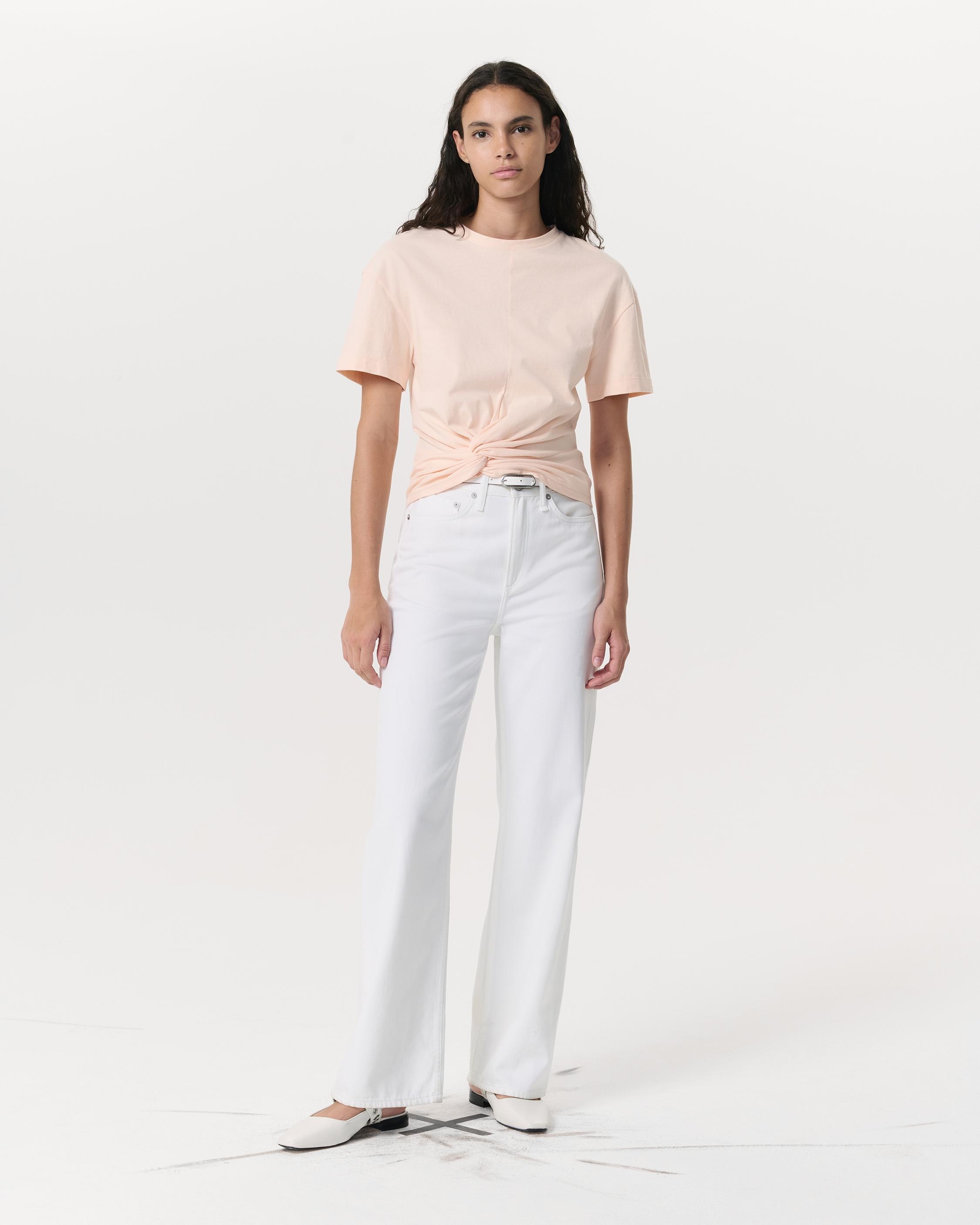 Mica Twist-Detail Draped Cotton T-Shirt - 4