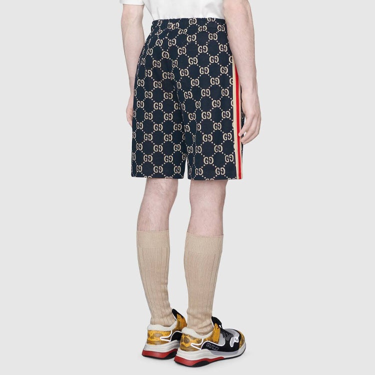 Gucci Side Contrast Striped Jacquard Shorts For Men Blue 474632-X9V05-4245 - 5