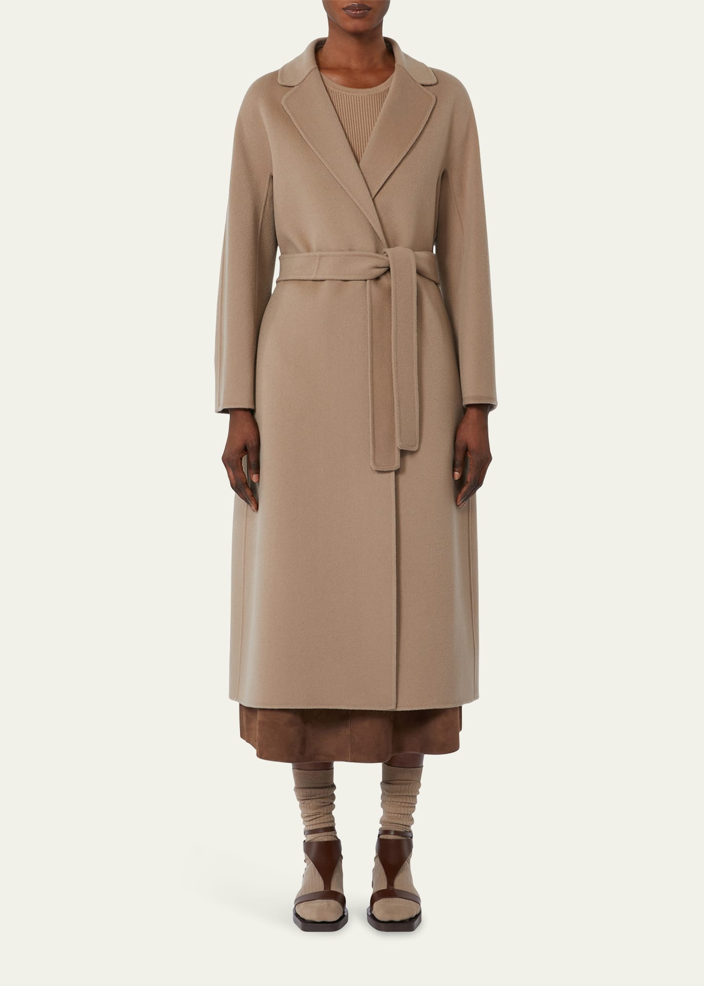 Esturia Wool Belted Wrap Coat - 2