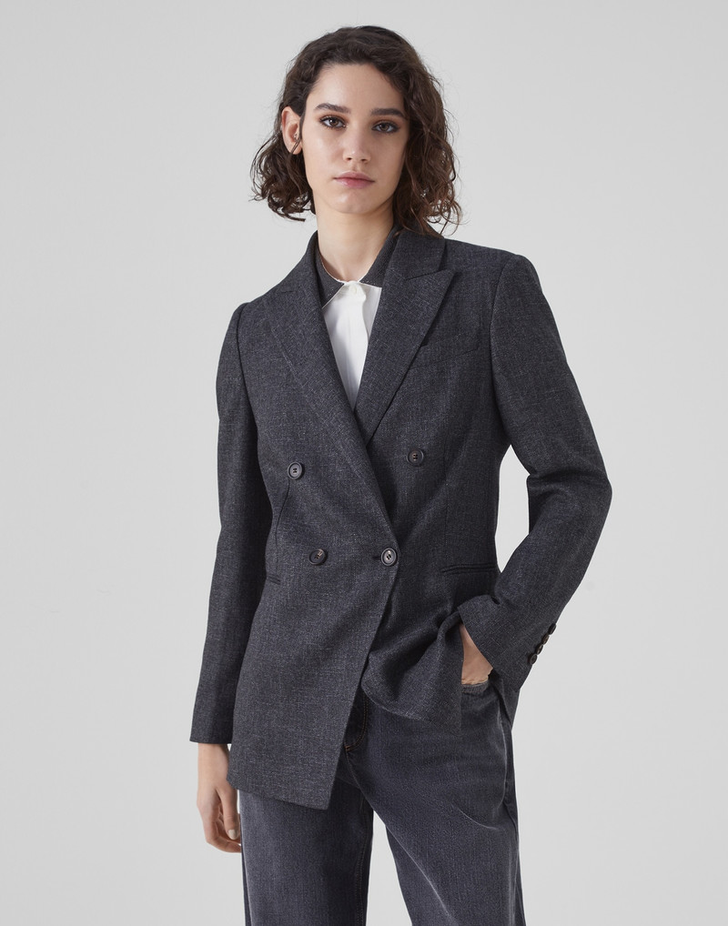 안락 viscose, 린넨 및 처녀 모직 grisaille blazer monili - 1