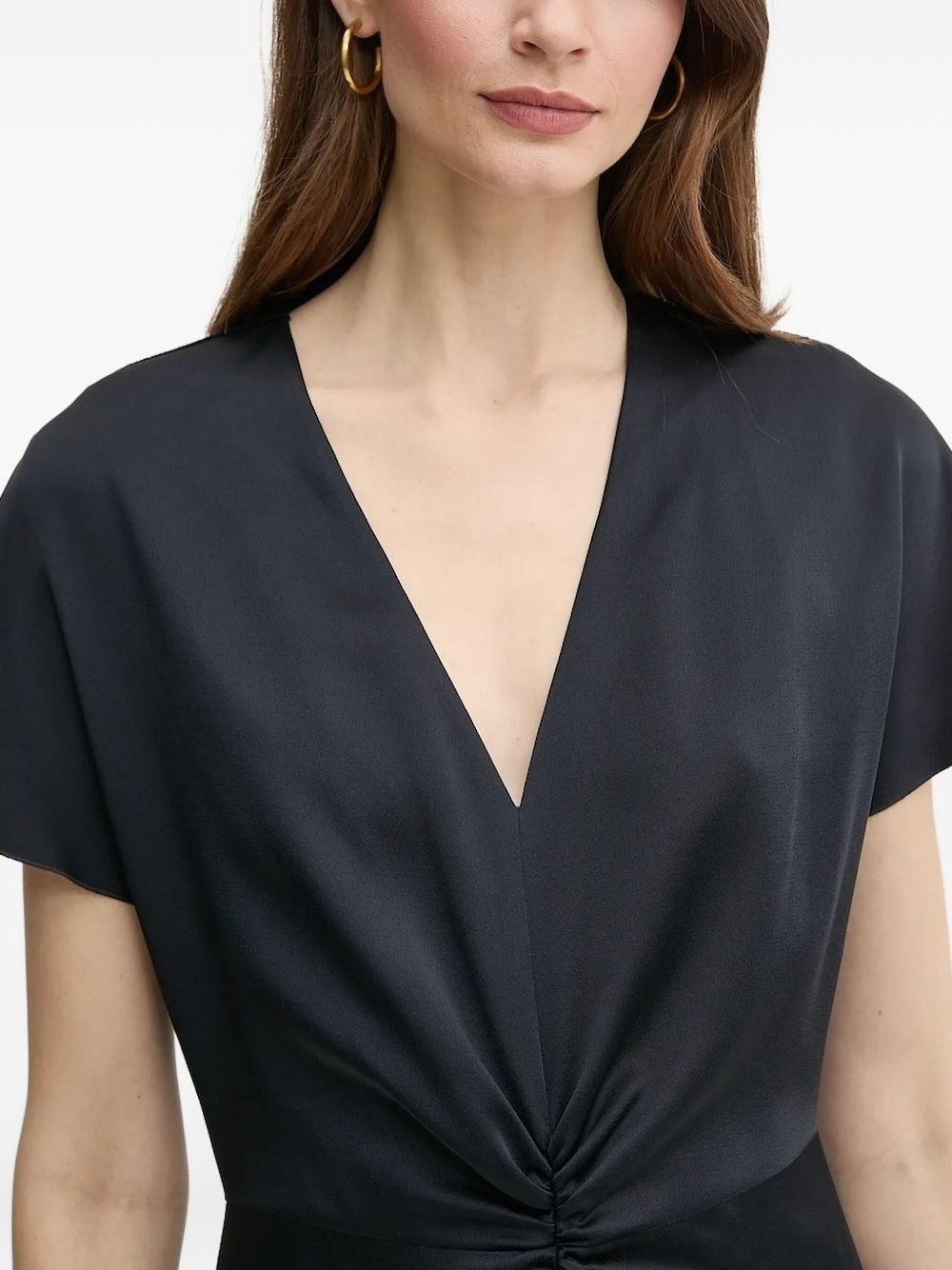 Dulania V-neck gathered midi dress - 3