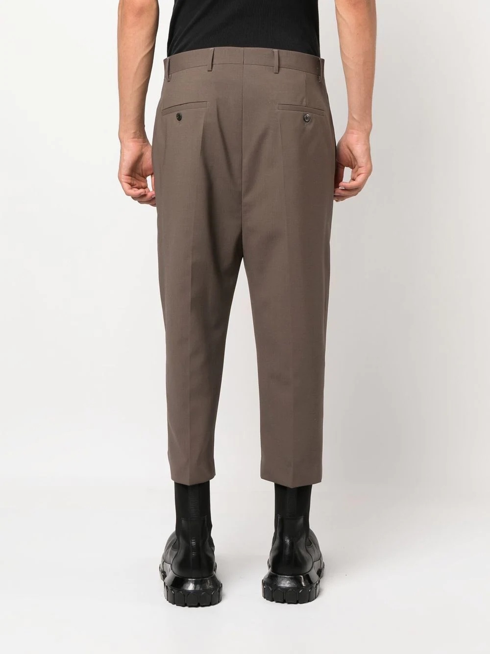 tapered-leg cropped trousers - 4