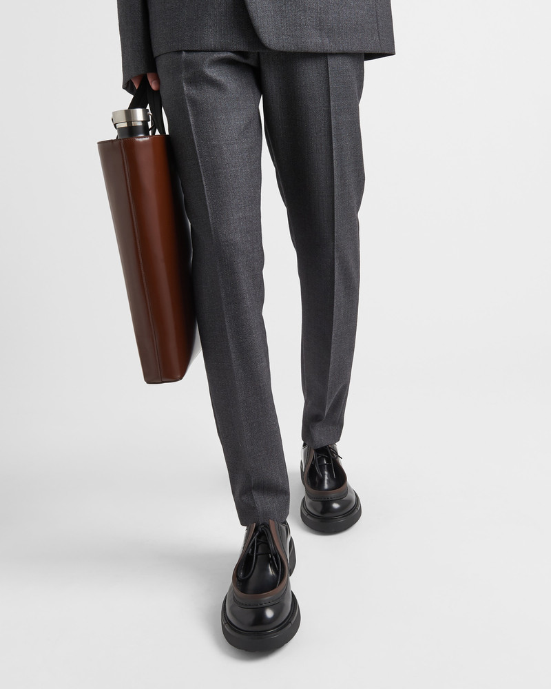 Prada Diapason opaque brushed leather lace-up shoes outlook