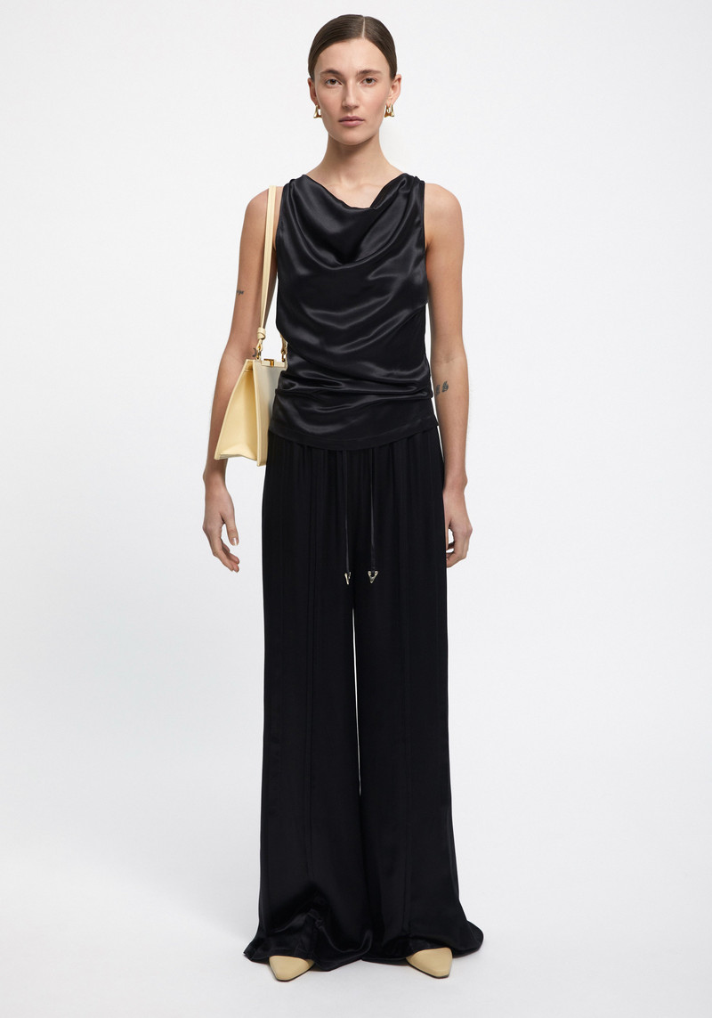 CAMILLE Satin cowl neck top 3