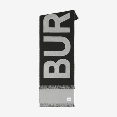 Burberry Logo Wool Blend Jacquard Scarf outlook