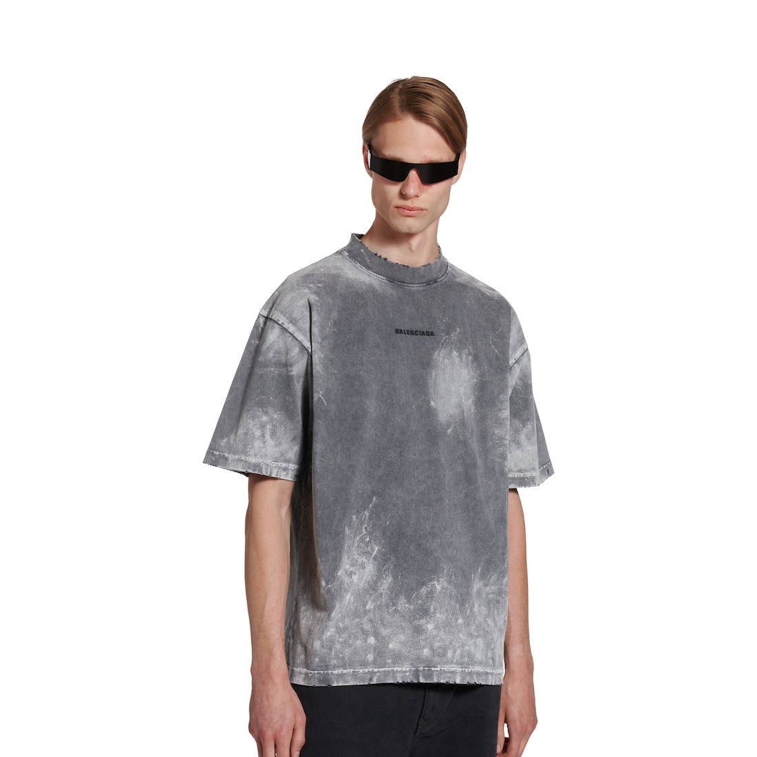 Men's Balenciaga Back T-shirt Medium Fit  in Grey - 5