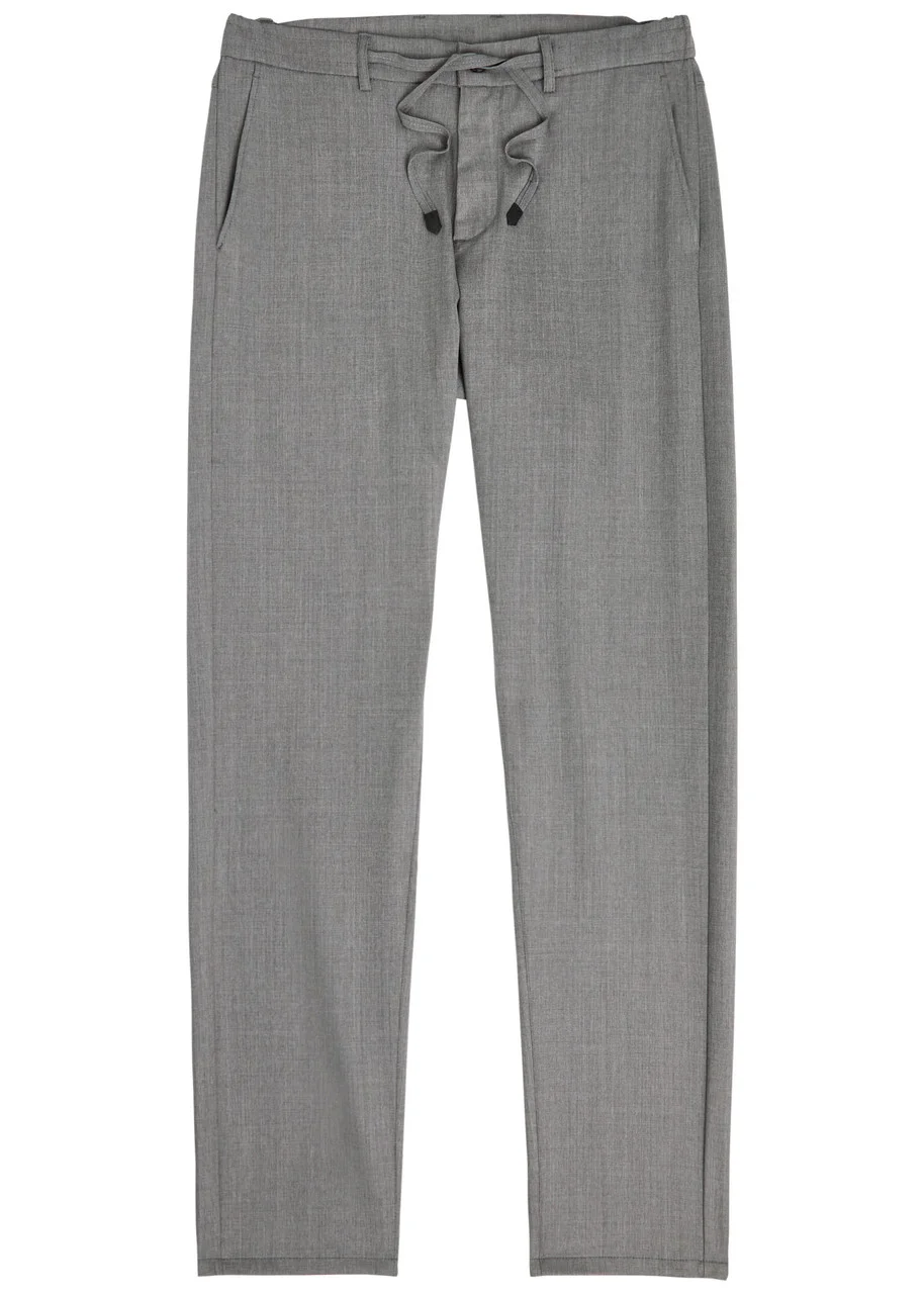 Canali Tapered-leg Stretch-wool Trousers - 1