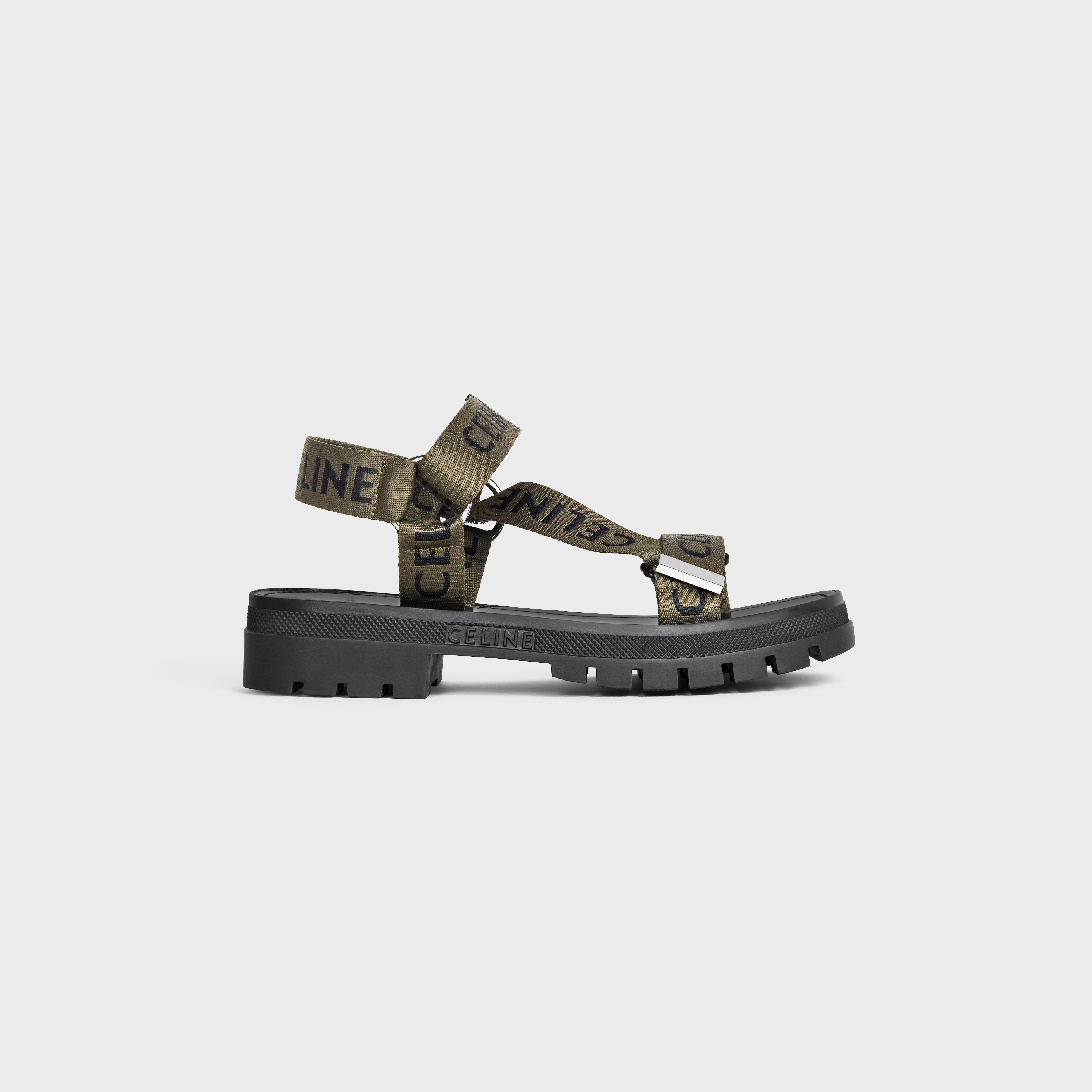 CELINE LEO STRAPPY SANDAL in WITH "CELINE" JACQUARD - 1