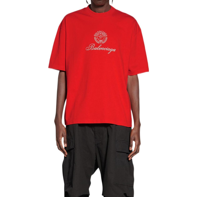 BALENCIAGA Balenciaga Qixi Crest T-Shirt Medium Fit 'Red' 612966TMVL46971 outlook