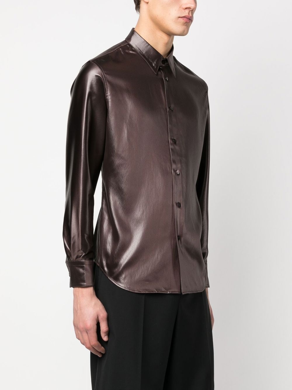 metallic long-sleeve shirt - 4