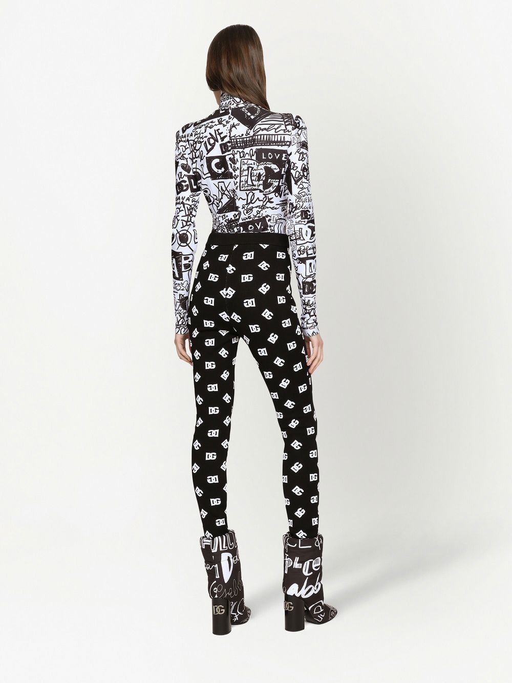 DG logo jacquard leggings - 4