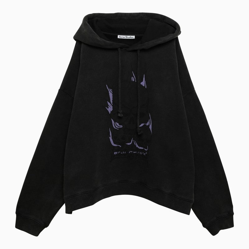 Acne Studios Black Cotton Hoodie With Logo Men - 1