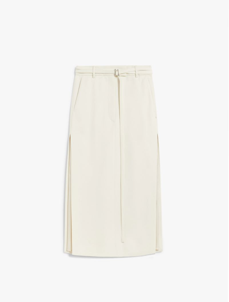 Calf-length skirt with a double-wrap belt - 1