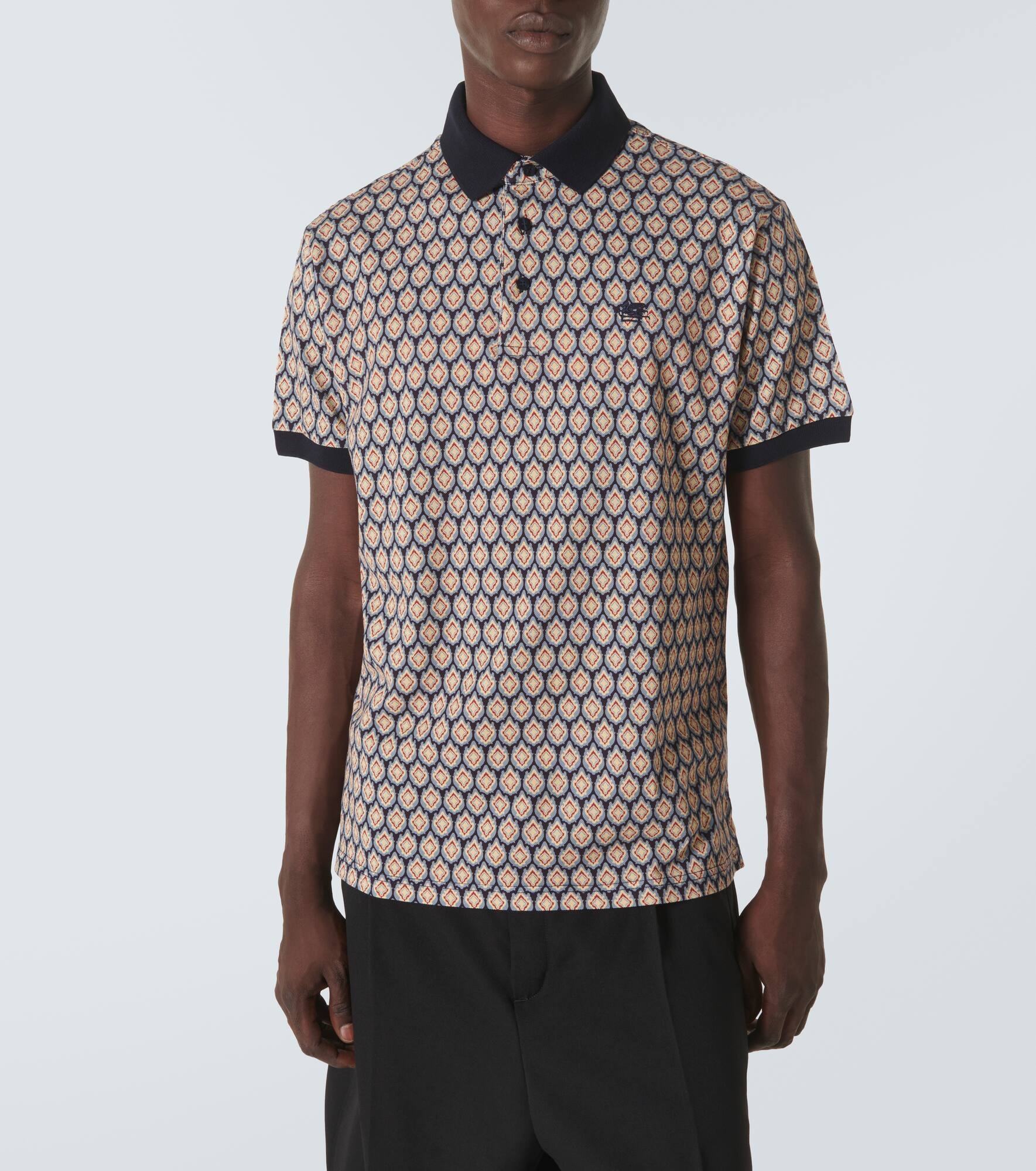 Paisley cotton piquet polo shirt - 3