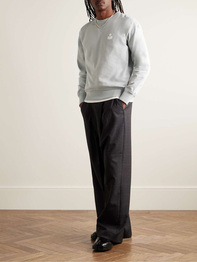 Isabel Marant Mike Logo-Flocked Cotton-Blend Jersey Sweatshirt outlook